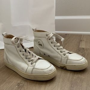White Leather HighTop Christian Louboutin Sneakers